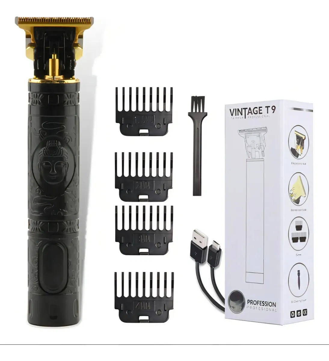 Maquina Barber Vintage T9 Barberia Profesional Recargable - Imagen 3